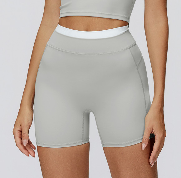 Contrast Waistband High-Rise Biker Shorts