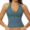 Wrap-Front Halter Neck Tank Top