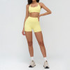 Seamless Halter Sports Bra & High-Waist Biker Shorts Set