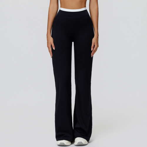 High-Waist Flare Yoga Pants (Contrast Waistband) Product Description