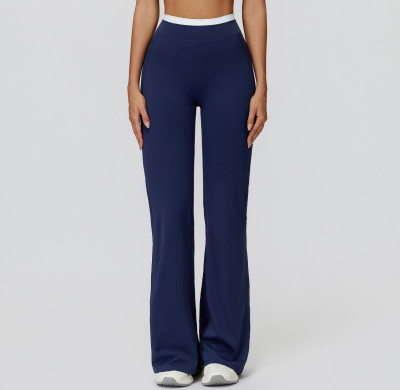 High-Waist Flare Yoga Pants (Contrast Waistband)  Product Description