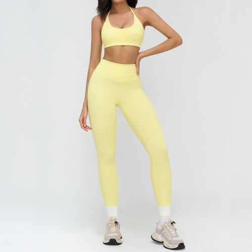 Halter Sports Bra & High-Waist Full-Length Leggings Set