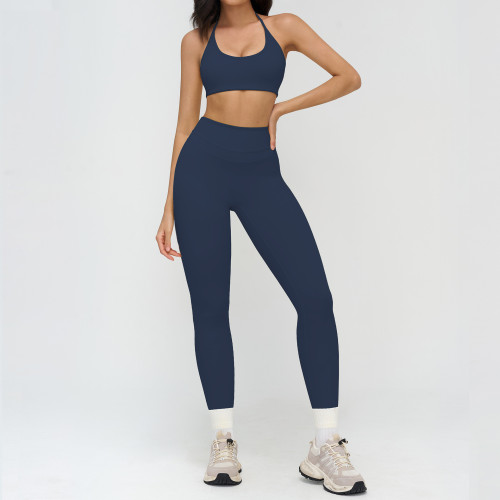 Halter Sports Bra & High-Waist Full-Length Leggings Set