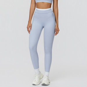 High-Waist Contrast Waistband Leggings