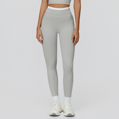 High-Waist Contrast Waistband Leggings