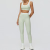Contrast Trim Sports Bra & High-Waist Leggings Set