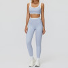 Contrast Trim Sports Bra & High-Waist Leggings Set