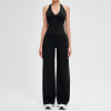 Halter Wrap Tank & High-Waist Wide-Leg Pants Set