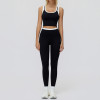 Contrast Trim Crop Tank & High-Waist Leggings Set