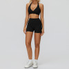 Halter Cross-Front Sports Bra & High-Waist Shorts Set