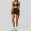 Halter Cross-Front Sports Bra & High-Waist Shorts Set