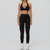 Halter V-Neck Sports Bra & High-Waist Leggings Set