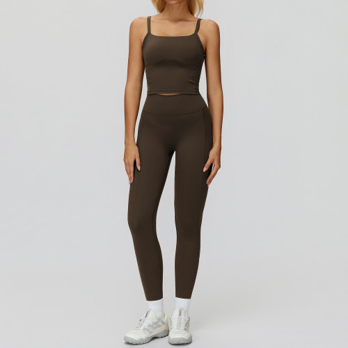 Square-Neck Camisole Top & High-Waist Leggings Set