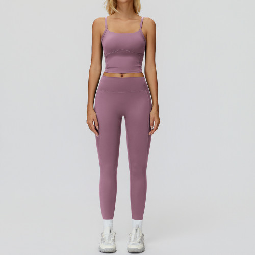 Square-Neck Camisole Top & High-Waist Leggings Set