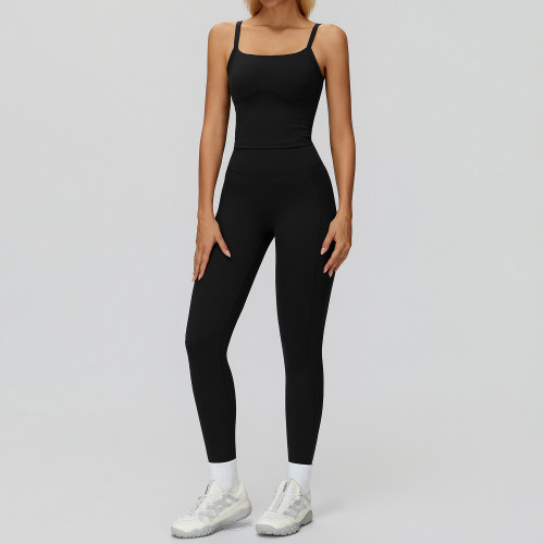 Square-Neck Camisole Top & High-Waist Leggings Set
