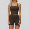 Square-Neck Cami Top & High-Waist Biker Shorts Set
