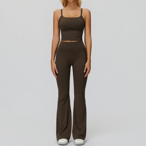 Square-Neck Cami Top & High-Waist Flare Pants Set
