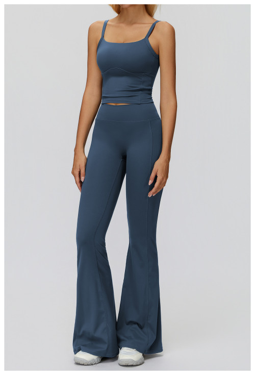 Square-Neck Cami Top & High-Waist Flare Pants Set
