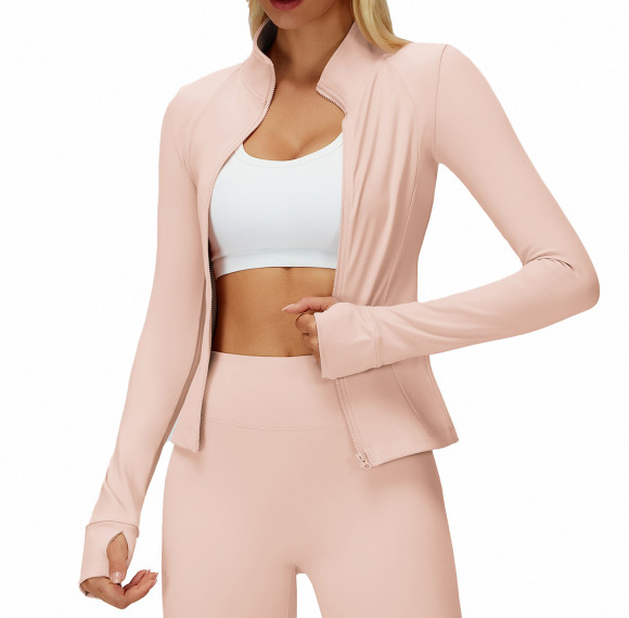 Zip-Up Mock Neck Sculpt Jacket & High-Waist Leggings Set