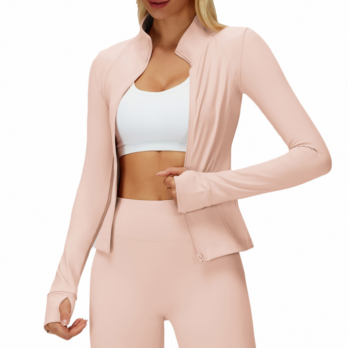 Zip-Up Mock Neck Sculpt Jacket & High-Waist Leggings Set