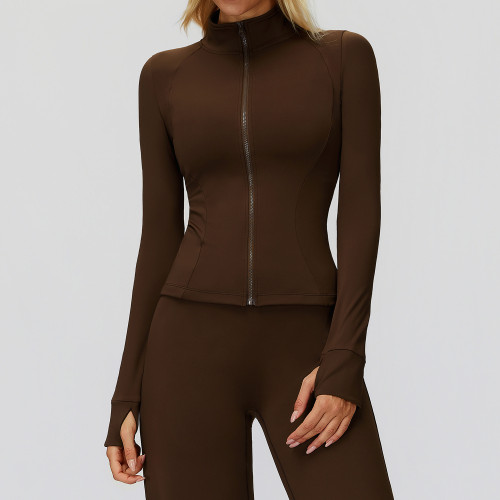 Zip-Up Mock Neck Sculpt Jacket & High-Waist Leggings Set