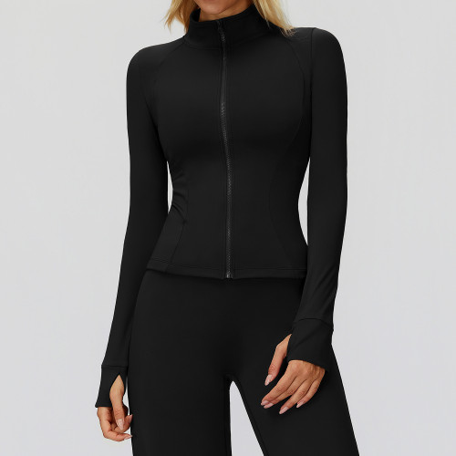 Zip-Up Mock Neck Sculpt Jacket & High-Waist Leggings Set