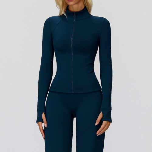 Zip-Up Mock Neck Sculpt Jacket & High-Waist Leggings Set