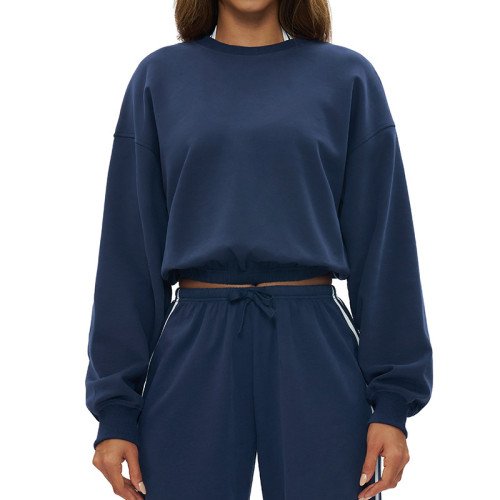 CozyLine Cropped Sweatshirt & Drawstring Jogger Set