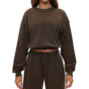 CozyLine Cropped Sweatshirt & Drawstring Jogger Set