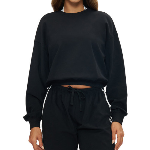 CozyLine Cropped Sweatshirt & Drawstring Jogger Set
