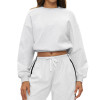 CozyLine Cropped Sweatshirt & Drawstring Jogger Set