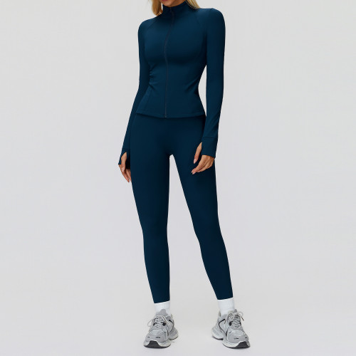 Zip-Up Sculpt Training Jacket + High-Waist Leggings Set