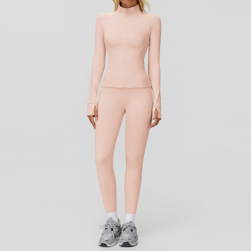 Zip-Up Sculpt Training Jacket + High-Waist Leggings Set