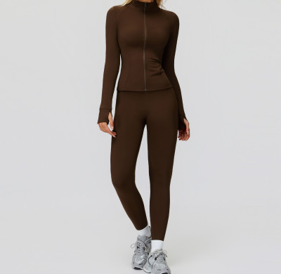 Zip-Up Sculpt Training Jacket + High-Waist Leggings Set