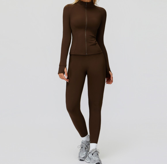 Zip-Up Sculpt Training Jacket + High-Waist Leggings Set