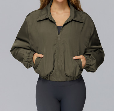 CityBreeze Cropped Zip-Up Bomber Jacket