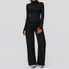 Zip-Up Sculpt Training Jacket + Wide-Leg Pants Set