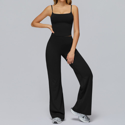 Square-Neck Sculpt Camisole + Wide-Leg Pants Set