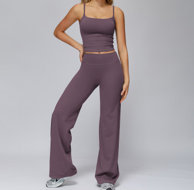 Square-Neck Sculpt Camisole + Wide-Leg Pants Set