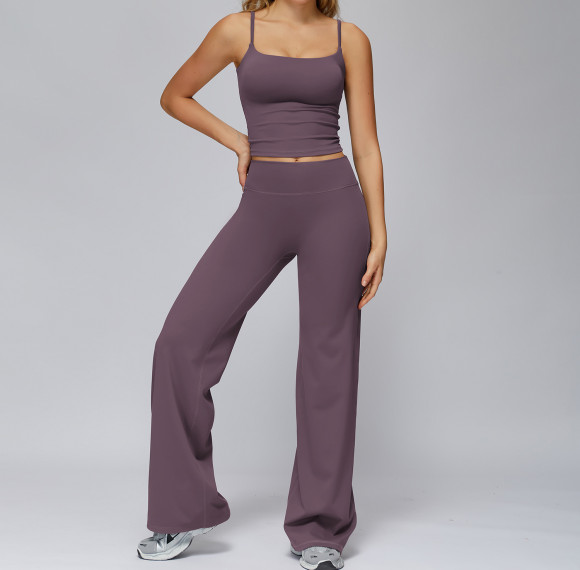 Square-Neck Sculpt Camisole + Wide-Leg Pants Set