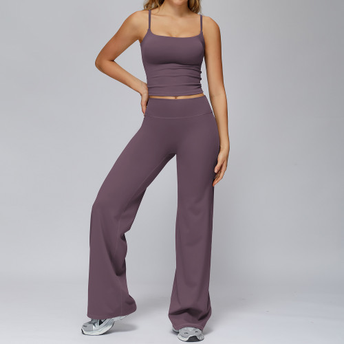 Square-Neck Sculpt Camisole + Wide-Leg Pants Set