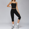 Strappy Crop Cami + High-Waist Capri Leggings Set