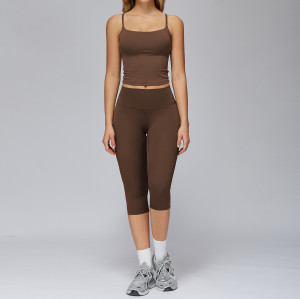 Strappy Crop Cami + High-Waist Capri Leggings Set
