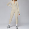 Long Sleeve Half-Zip Sculpting Jumpsuit