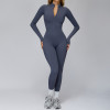 Long Sleeve Half-Zip Sculpting Jumpsuit