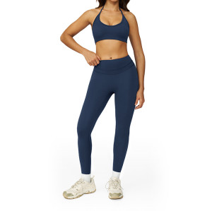 SunLuxe Halter Sports Bra & High-Waist Leggings Set