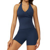 WrapFlow Halter One-Piece Romper Shorts