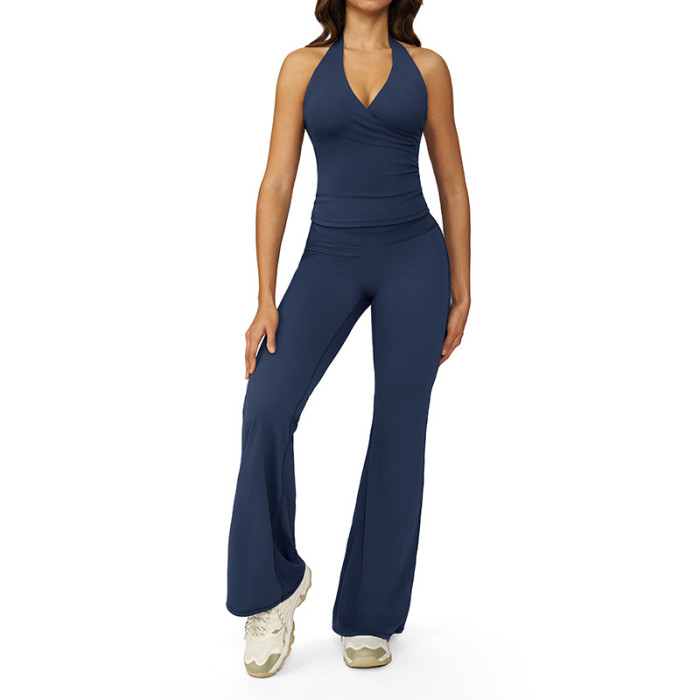 WrapLift Halter Top & Flare Yoga Pants Set