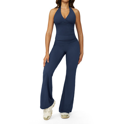 WrapLift Halter Top & Flare Yoga Pants Set