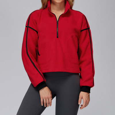 Cropped Half-Zip Fleece Pullover